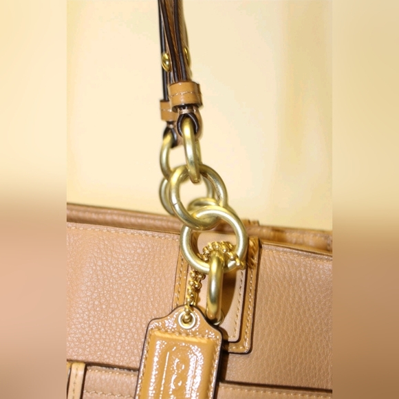 Coach New York Colette Leather Stripe North South Shoulder Tote Bag VINTAGE RARE - Picture 9 of 11